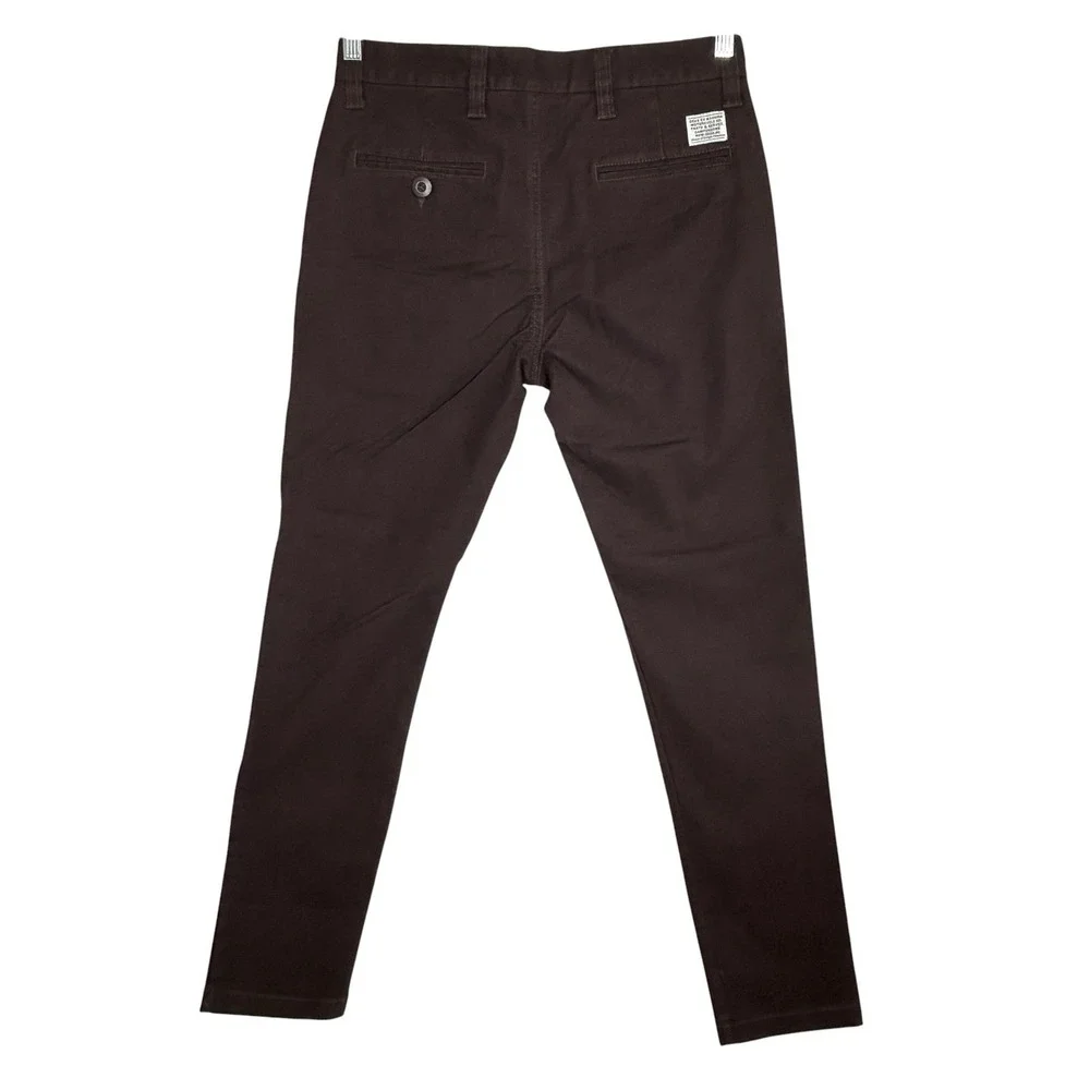 Deus Ex Machina Ford Pants 30X32 Mid Rise Straight Leg Pockets Brown Minimalist